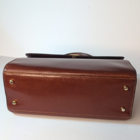 Bally Vintage Chestnut Brown Leather Top-Handle Satchel 1970's - Picture 6 of 14